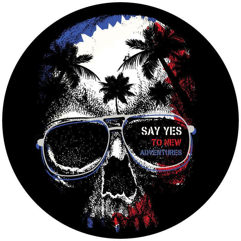 New Adventures Tropical Skull Spare Tire Cover-duckduckjeep-offroad-wrangler-gladiator-3d-jeep duck-custom duck-Jeep-The Quacktory-Fun Jeep Ducks-Ducks4Jeep