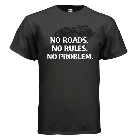 No Roads No Rules No Problem Shirt-duckduckjeep-offroad-wrangler-gladiator-3d-jeep duck-custom duck-Jeep-The Quacktory-Fun Jeep Ducks-Ducks4Jeep