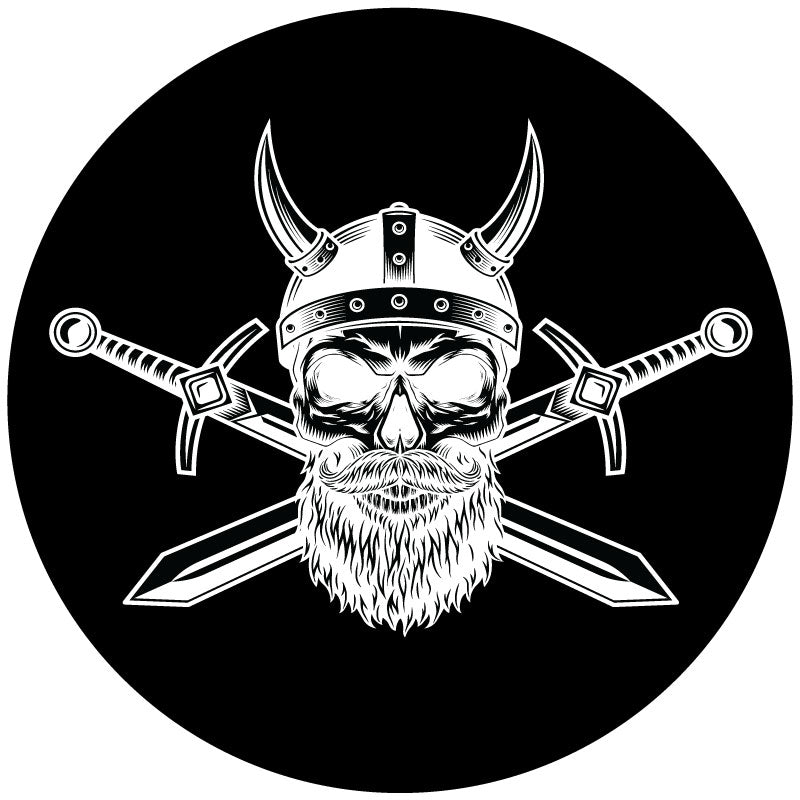 Nordic Viking Warrior Skull + Swords Spare Tire Cover-duckduckjeep-offroad-wrangler-gladiator-3d-jeep duck-custom duck-Jeep-The Quacktory-Fun Jeep Ducks-Ducks4Jeep