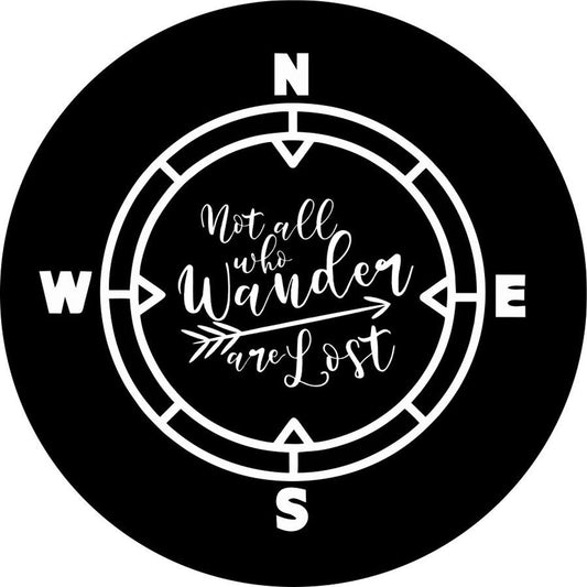 Not All Who Wander Are Lost Compass Spare Tire Cover Design-duckduckjeep-offroad-wrangler-gladiator-3d-jeep duck-custom duck-Jeep-The Quacktory-Fun Jeep Ducks-Ducks4Jeep
