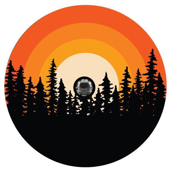 Ombre Sunset in the Woods Spare Tire Cover for RV, Jeep, Camper & More-duckduckjeep-offroad-wrangler-gladiator-3d-jeep duck-custom duck-Jeep-The Quacktory-Fun Jeep Ducks-Ducks4Jeep