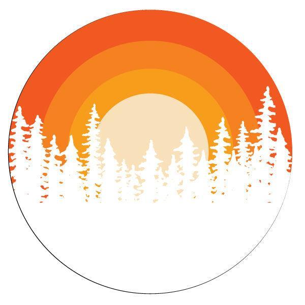 Ombre Sunset in the Woods Spare Tire Cover for RV, Jeep, Camper & More-duckduckjeep-offroad-wrangler-gladiator-3d-jeep duck-custom duck-Jeep-The Quacktory-Fun Jeep Ducks-Ducks4Jeep