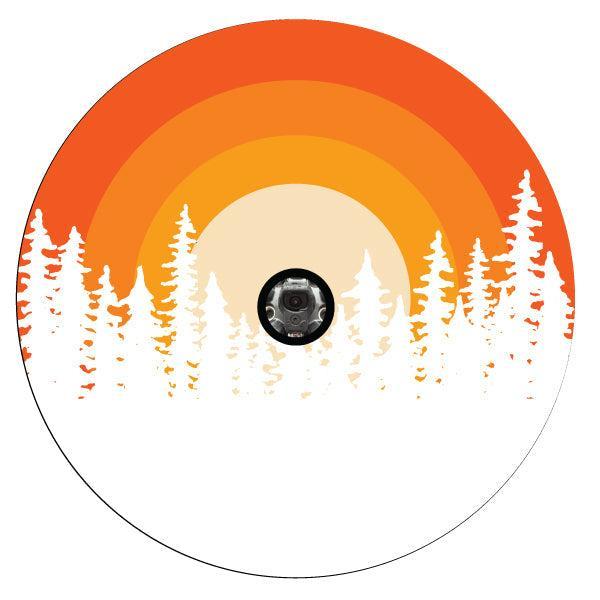 Ombre Sunset in the Woods Spare Tire Cover for RV, Jeep, Camper & More-duckduckjeep-offroad-wrangler-gladiator-3d-jeep duck-custom duck-Jeep-The Quacktory-Fun Jeep Ducks-Ducks4Jeep
