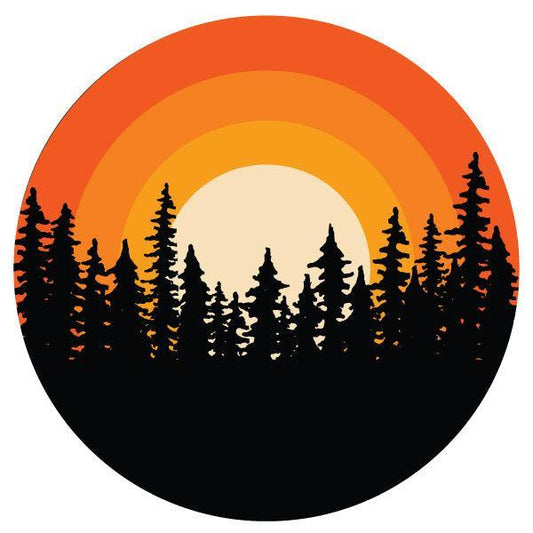Ombre Sunset in the Woods Spare Tire Cover for RV, Jeep, Camper & More-duckduckjeep-offroad-wrangler-gladiator-3d-jeep duck-custom duck-Jeep-The Quacktory-Fun Jeep Ducks-Ducks4Jeep