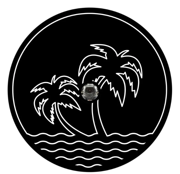 Palm Trees On Water Spare Tire Cover-duckduckjeep-offroad-wrangler-gladiator-3d-jeep duck-custom duck-Jeep-The Quacktory-Fun Jeep Ducks-Ducks4Jeep