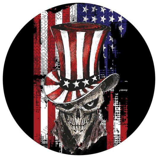 Patriot Skull American Flag Spare Tire Cover for Jeep, Bronco, RV, & More-duckduckjeep-offroad-wrangler-gladiator-3d-jeep duck-custom duck-Jeep-The Quacktory-Fun Jeep Ducks-Ducks4Jeep