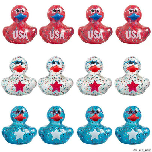 Patriotic Tri-Color Polka Dot USA Rubber Ducks-duckduckjeep-offroad-wrangler-gladiator-3d-jeep duck-custom duck-Jeep-The Quacktory-Fun Jeep Ducks-Ducks4Jeep