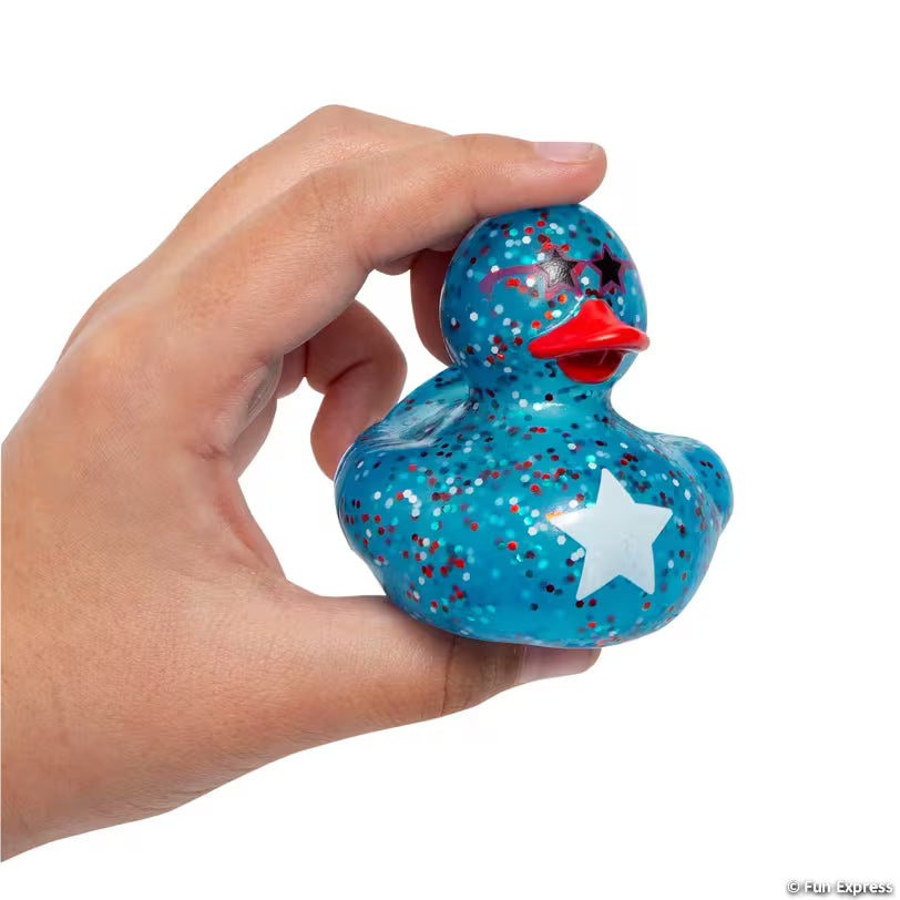 Patriotic Tri-Color Polka Dot USA Rubber Ducks