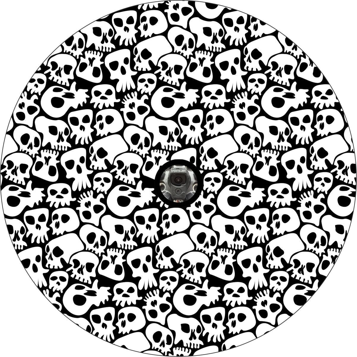 Pattern of Skulls Spare Tire Cover for Jeep, Bronco, RV, Camper, Trailers, & More-duckduckjeep-offroad-wrangler-gladiator-3d-jeep duck-custom duck-Jeep-The Quacktory-Fun Jeep Ducks-Ducks4Jeep
