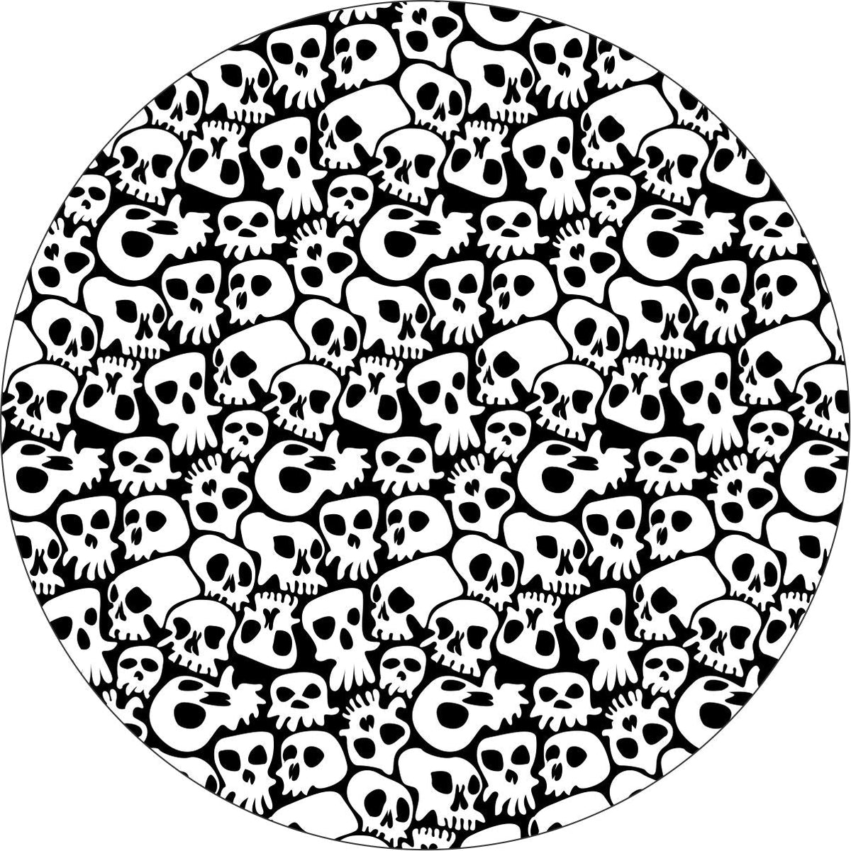 Pattern of Skulls Spare Tire Cover for Jeep, Bronco, RV, Camper, Trailers, & More-duckduckjeep-offroad-wrangler-gladiator-3d-jeep duck-custom duck-Jeep-The Quacktory-Fun Jeep Ducks-Ducks4Jeep
