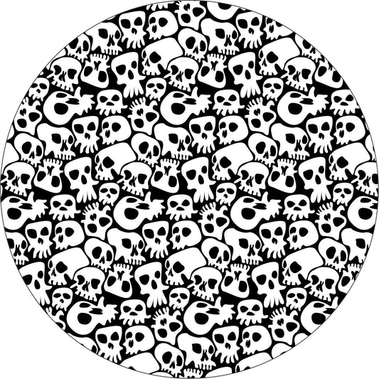Pattern of Skulls Spare Tire Cover for Jeep, Bronco, RV, Camper, Trailers, & More-duckduckjeep-offroad-wrangler-gladiator-3d-jeep duck-custom duck-Jeep-The Quacktory-Fun Jeep Ducks-Ducks4Jeep