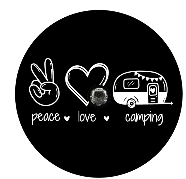 Peace Love Camping Spare Tire Cover-duckduckjeep-offroad-wrangler-gladiator-3d-jeep duck-custom duck-Jeep-The Quacktory-Fun Jeep Ducks-Ducks4Jeep