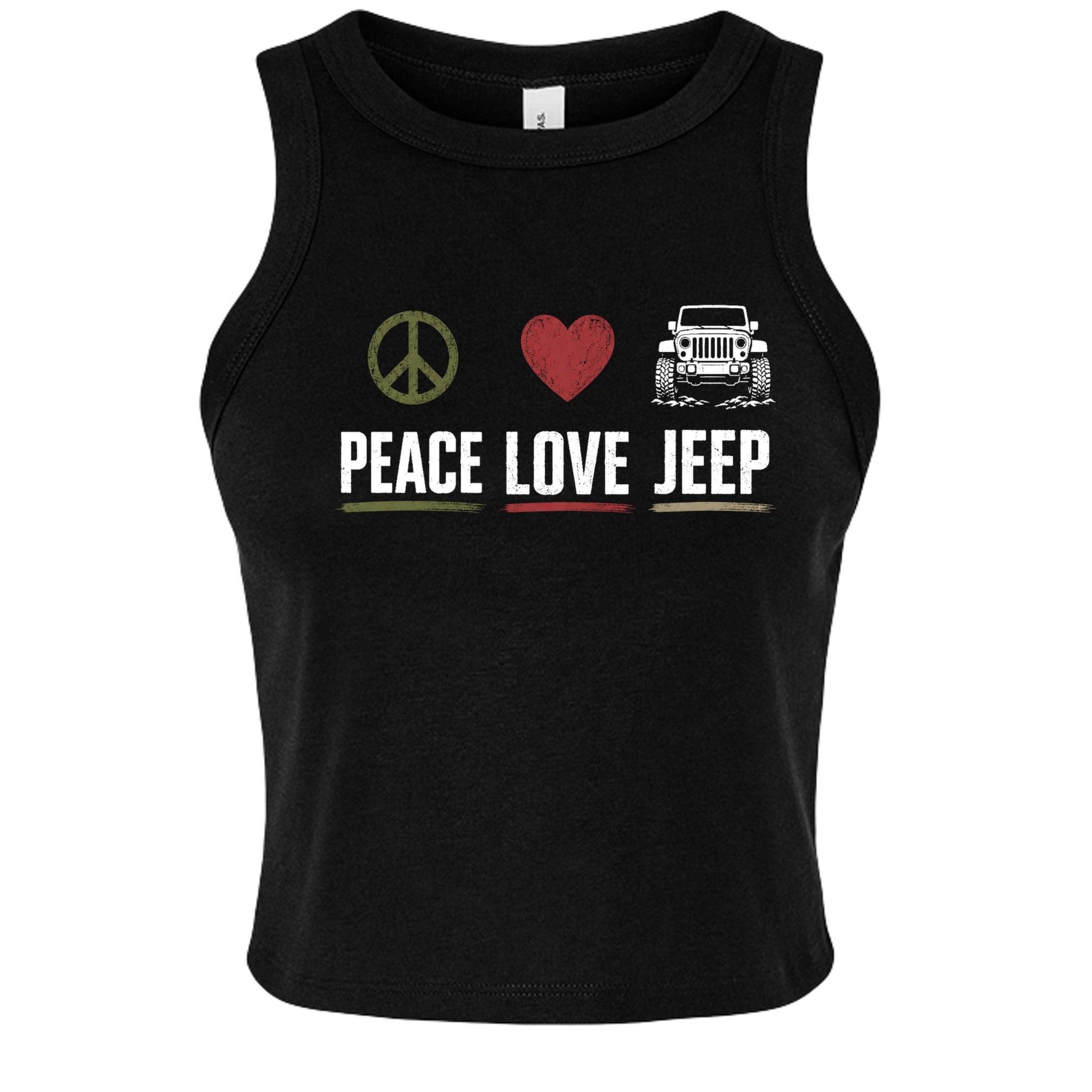 Peace Love Jeep Ladies Tank-duckduckjeep-offroad-wrangler-gladiator-3d-jeep duck-custom duck-Jeep-The Quacktory-Fun Jeep Ducks-Ducks4Jeep
