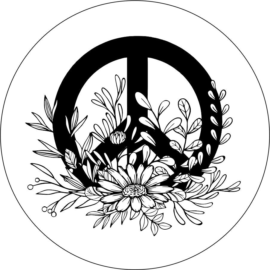 Peace Sign with Wildflowers-duckduckjeep-offroad-wrangler-gladiator-3d-jeep duck-custom duck-Jeep-The Quacktory-Fun Jeep Ducks-Ducks4Jeep