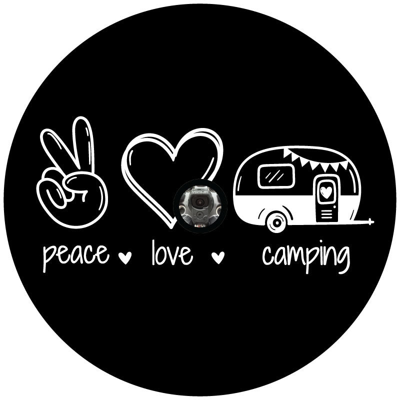 Peace â€¢ Love â€¢ Camping Spare Tire Cover for RV and Campers-duckduckjeep-offroad-wrangler-gladiator-3d-jeep duck-custom duck-Jeep-The Quacktory-Fun Jeep Ducks-Ducks4Jeep