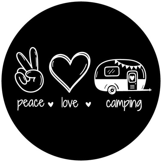 Peace â€¢ Love â€¢ Camping Spare Tire Cover for RV and Campers-duckduckjeep-offroad-wrangler-gladiator-3d-jeep duck-custom duck-Jeep-The Quacktory-Fun Jeep Ducks-Ducks4Jeep