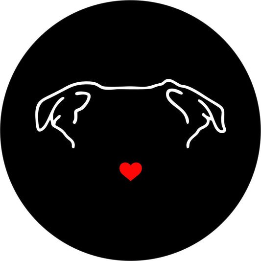 Pit Bull Dog Heart Nose Spare Tire Cover for Jeep, Bronco, RVs and more-duckduckjeep-offroad-wrangler-gladiator-3d-jeep duck-custom duck-Jeep-The Quacktory-Fun Jeep Ducks-Ducks4Jeep