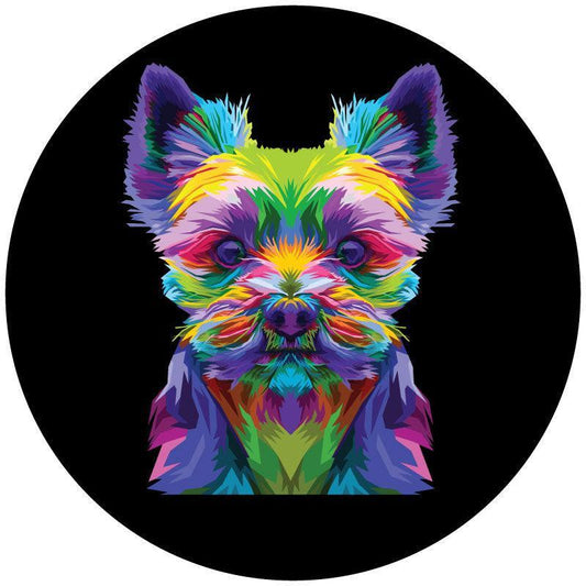 Pop Art Yorkshire Terrier/Yorkie Spare Tire Cover - Jeep, Bronco, RV, Camper, Van, Trailer-duckduckjeep-offroad-wrangler-gladiator-3d-jeep duck-custom duck-Jeep-The Quacktory-Fun Jeep Ducks-Ducks4Jeep