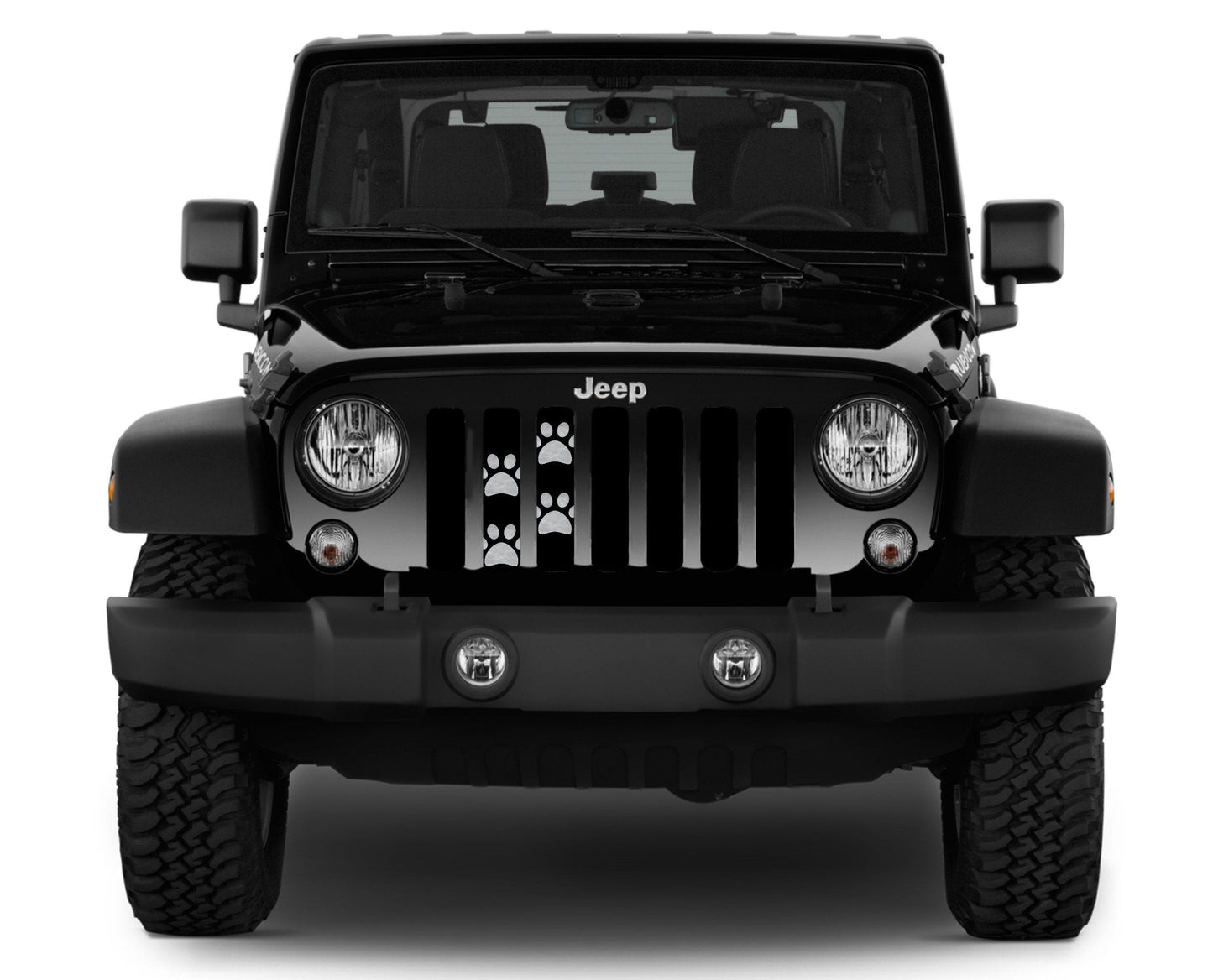 Platinum Puppy Paw Prints - Gray Grille Insert