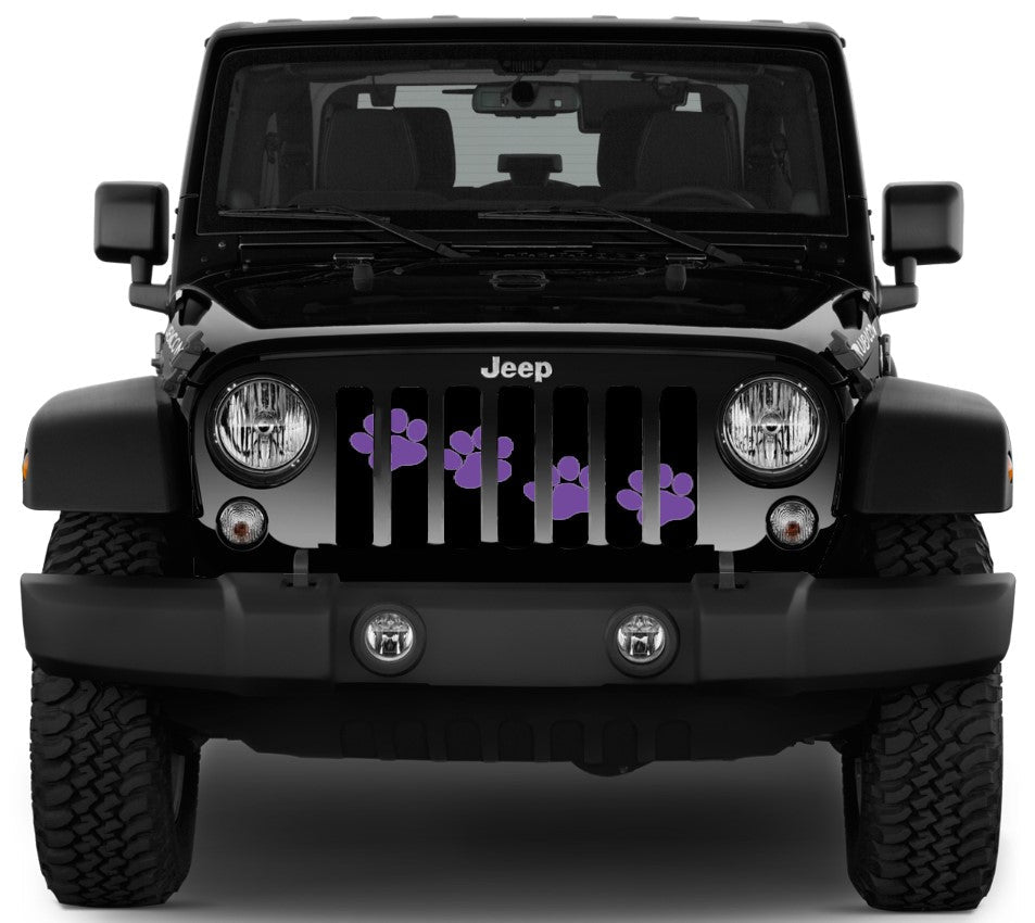 Puppy Paw Prints Purple Diagonal Grille Insert