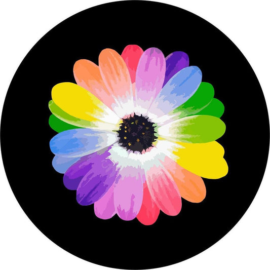 Rainbow Daisy Flower-duckduckjeep-offroad-wrangler-gladiator-3d-jeep duck-custom duck-Jeep-The Quacktory-Fun Jeep Ducks-Ducks4Jeep