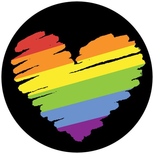 Rainbow Heart Pride Spare Tire Cover for Jeep, RV, Bronco, Camper, Trailer, Van, & More-duckduckjeep-offroad-wrangler-gladiator-3d-jeep duck-custom duck-Jeep-The Quacktory-Fun Jeep Ducks-Ducks4Jeep
