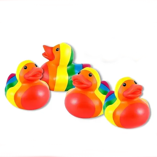 Rainbow Pride Rubber Ducks - by the dozen-duckduckjeep-offroad-wrangler-gladiator-3d-jeep duck-custom duck-Jeep-The Quacktory-Fun Jeep Ducks-Ducks4Jeep
