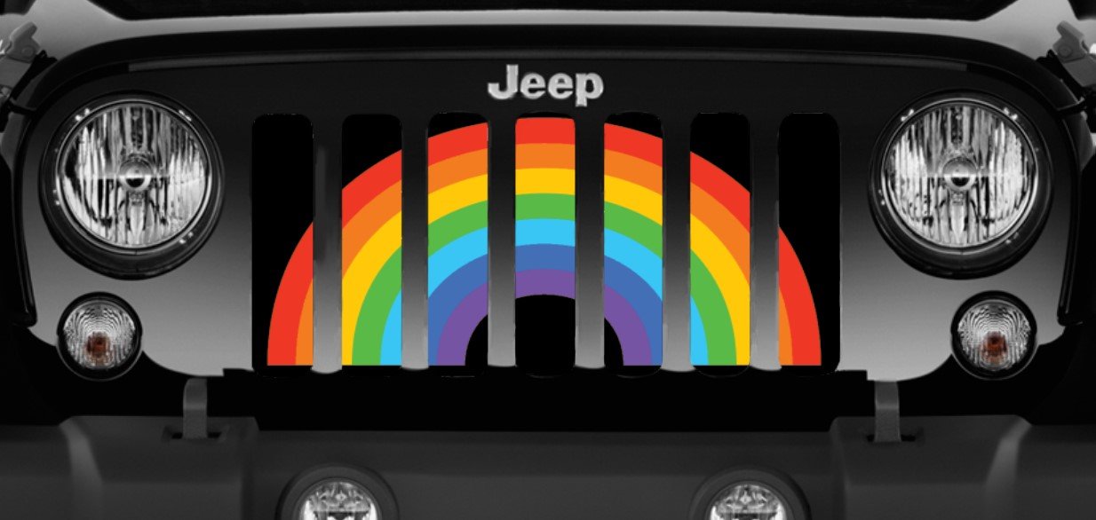 Platinum Rainbow Pride Flag Grille Insert