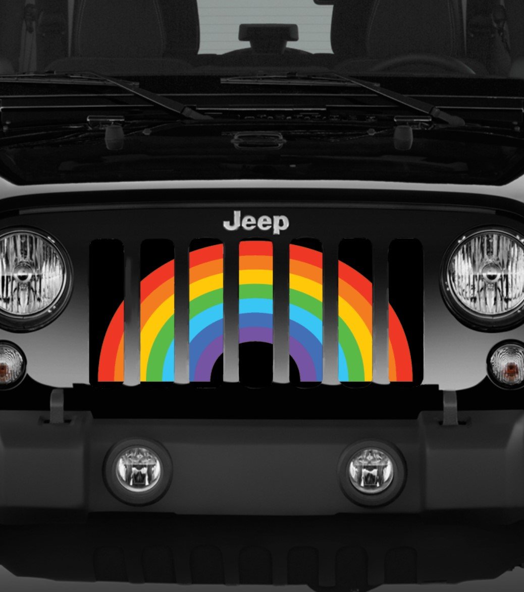 Platinum Rainbow Pride Flag Grille Insert