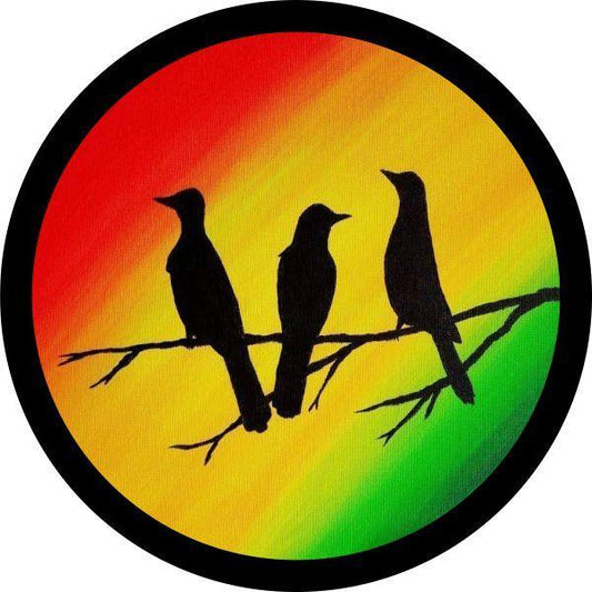 Rasta Colors 3 Little Birds Tire Cover for Jeep, RV, Bronco, Camper, Trailers, and More-duckduckjeep-offroad-wrangler-gladiator-3d-jeep duck-custom duck-Jeep-The Quacktory-Fun Jeep Ducks-Ducks4Jeep