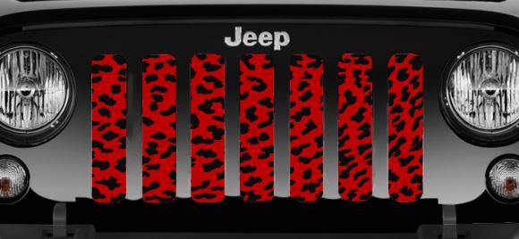 Platinum Red Cheetah Print Grille Insert