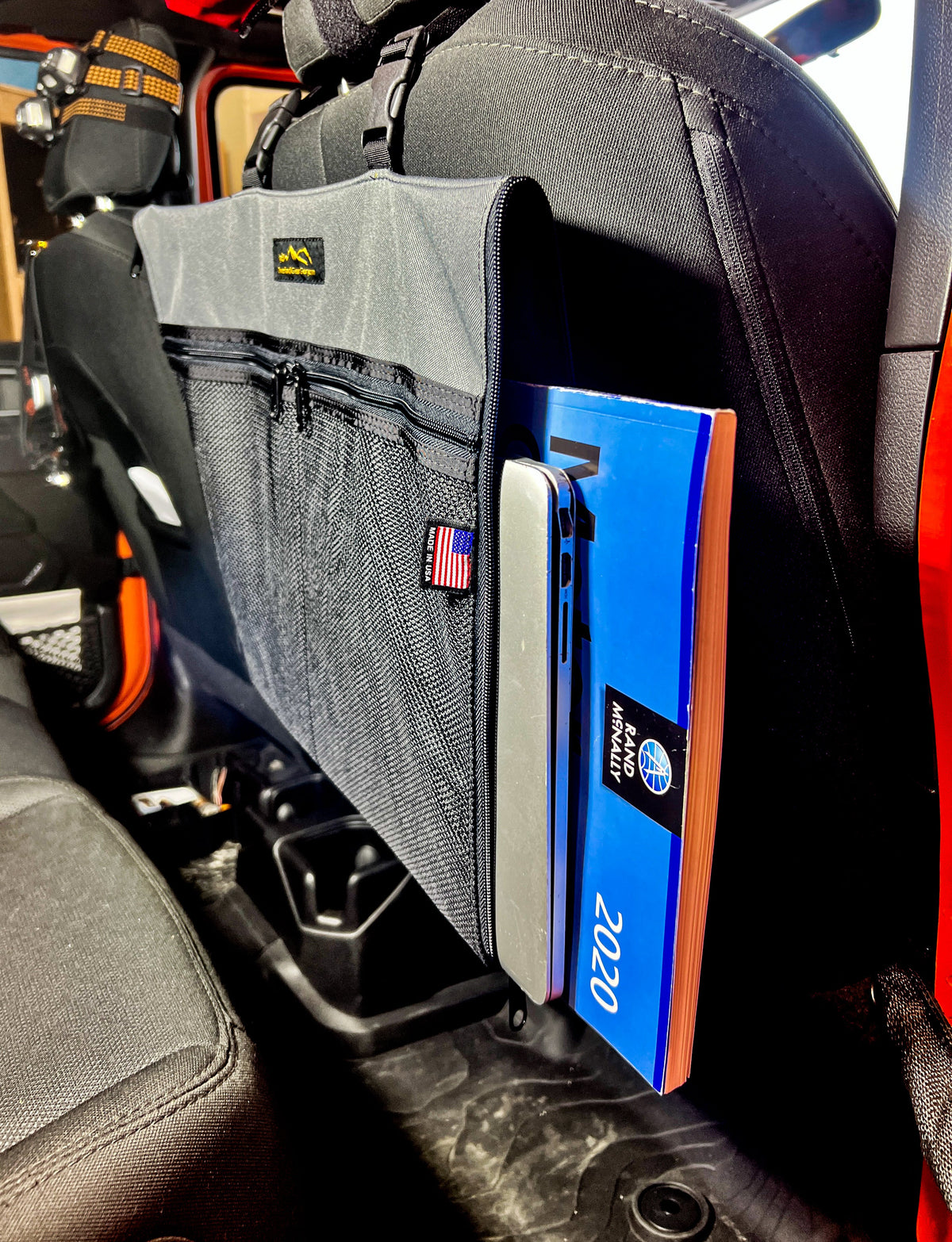 Road Atlas, Laptop/Tablet Seatback Pouch-duckduckjeep-offroad-wrangler-gladiator-3d-jeep duck-custom duck-Jeep-The Quacktory-Fun Jeep Ducks-Ducks4Jeep