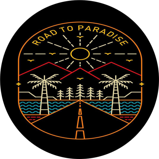 Road to Paradise Patchwork Unique Spare Tire Cover-duckduckjeep-offroad-wrangler-gladiator-3d-jeep duck-custom duck-Jeep-The Quacktory-Fun Jeep Ducks-Ducks4Jeep