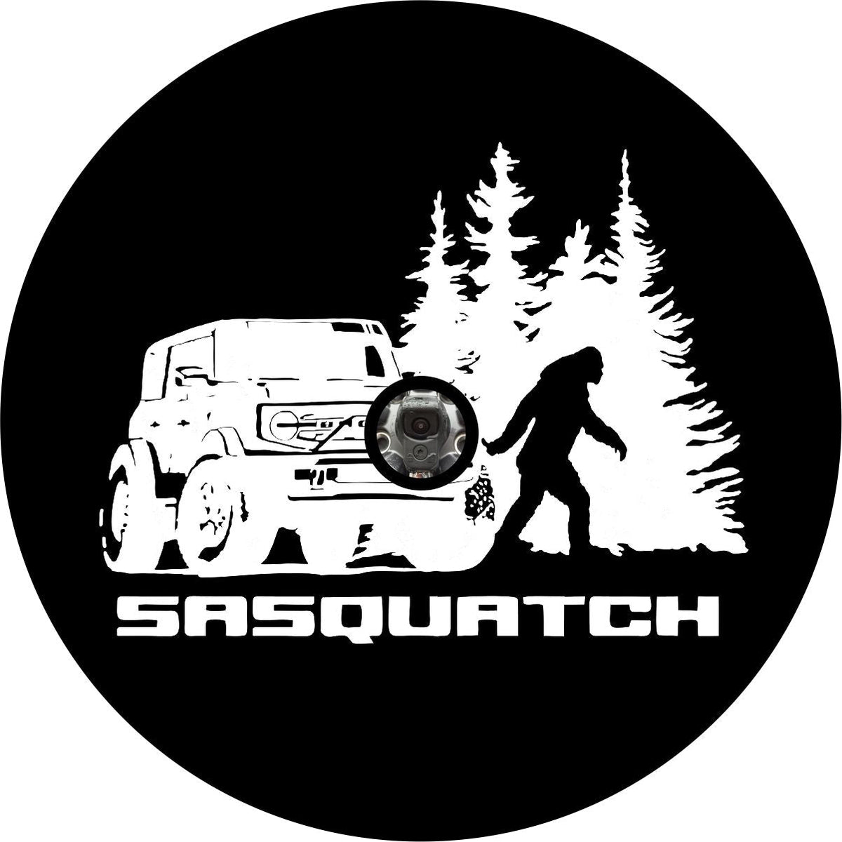 Sasquatch or Bigfoot Spare Tire Cover for Bronco-duckduckjeep-offroad-wrangler-gladiator-3d-jeep duck-custom duck-Jeep-The Quacktory-Fun Jeep Ducks-Ducks4Jeep