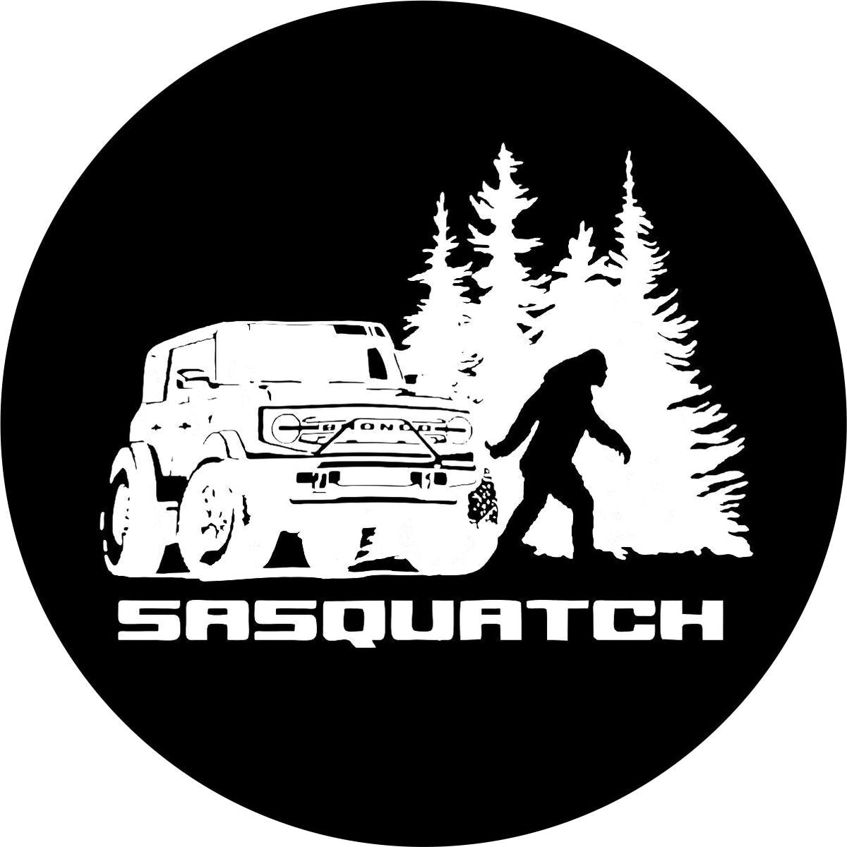 Sasquatch or Bigfoot Spare Tire Cover for Bronco-duckduckjeep-offroad-wrangler-gladiator-3d-jeep duck-custom duck-Jeep-The Quacktory-Fun Jeep Ducks-Ducks4Jeep