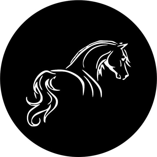Silhouette of a Horse Spare Tire Cover Design for Jeep, Campers, Trailers, RV, Broncos & More-duckduckjeep-offroad-wrangler-gladiator-3d-jeep duck-custom duck-Jeep-The Quacktory-Fun Jeep Ducks-Ducks4Jeep