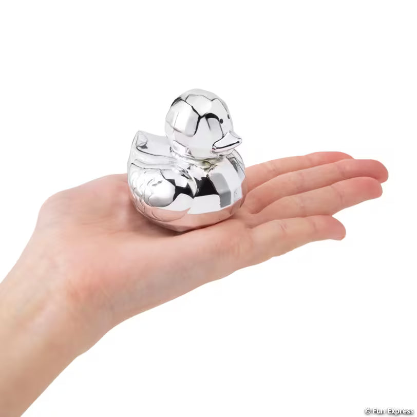 Silver Metallic Electroplated Disco Ball Rubber Ducks