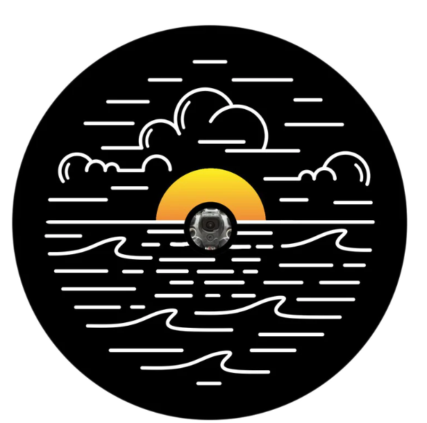 Simple Bright Sunset On The Water Spare Tire Cover-duckduckjeep-offroad-wrangler-gladiator-3d-jeep duck-custom duck-Jeep-The Quacktory-Fun Jeep Ducks-Ducks4Jeep