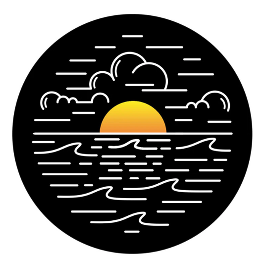 Simple Bright Sunset On The Water Spare Tire Cover-duckduckjeep-offroad-wrangler-gladiator-3d-jeep duck-custom duck-Jeep-The Quacktory-Fun Jeep Ducks-Ducks4Jeep