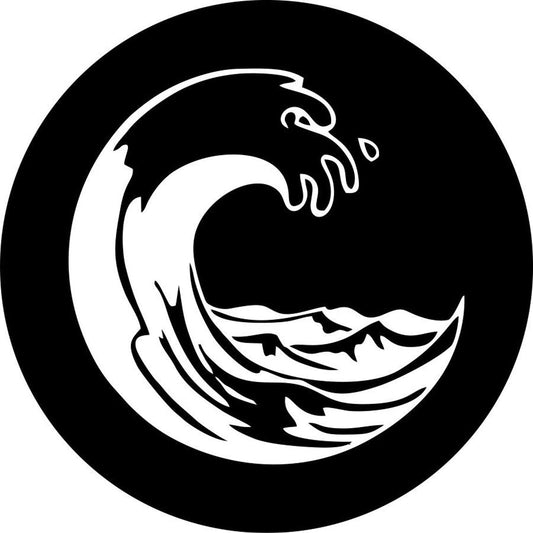 Simple Crashing Beach Wave Spare Tire Cover - Custom Color - Jeep, Camper, RV, Bronco, Etc.-duckduckjeep-offroad-wrangler-gladiator-3d-jeep duck-custom duck-Jeep-The Quacktory-Fun Jeep Ducks-Ducks4Jeep