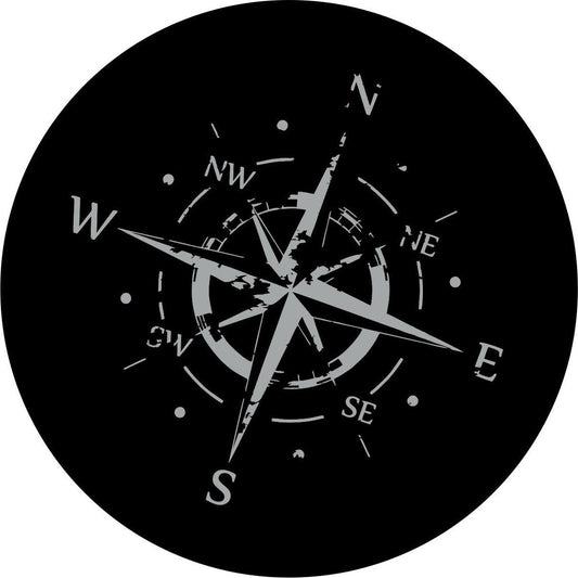 Simple Distressed Compass Spare Tire Cover Design-duckduckjeep-offroad-wrangler-gladiator-3d-jeep duck-custom duck-Jeep-The Quacktory-Fun Jeep Ducks-Ducks4Jeep