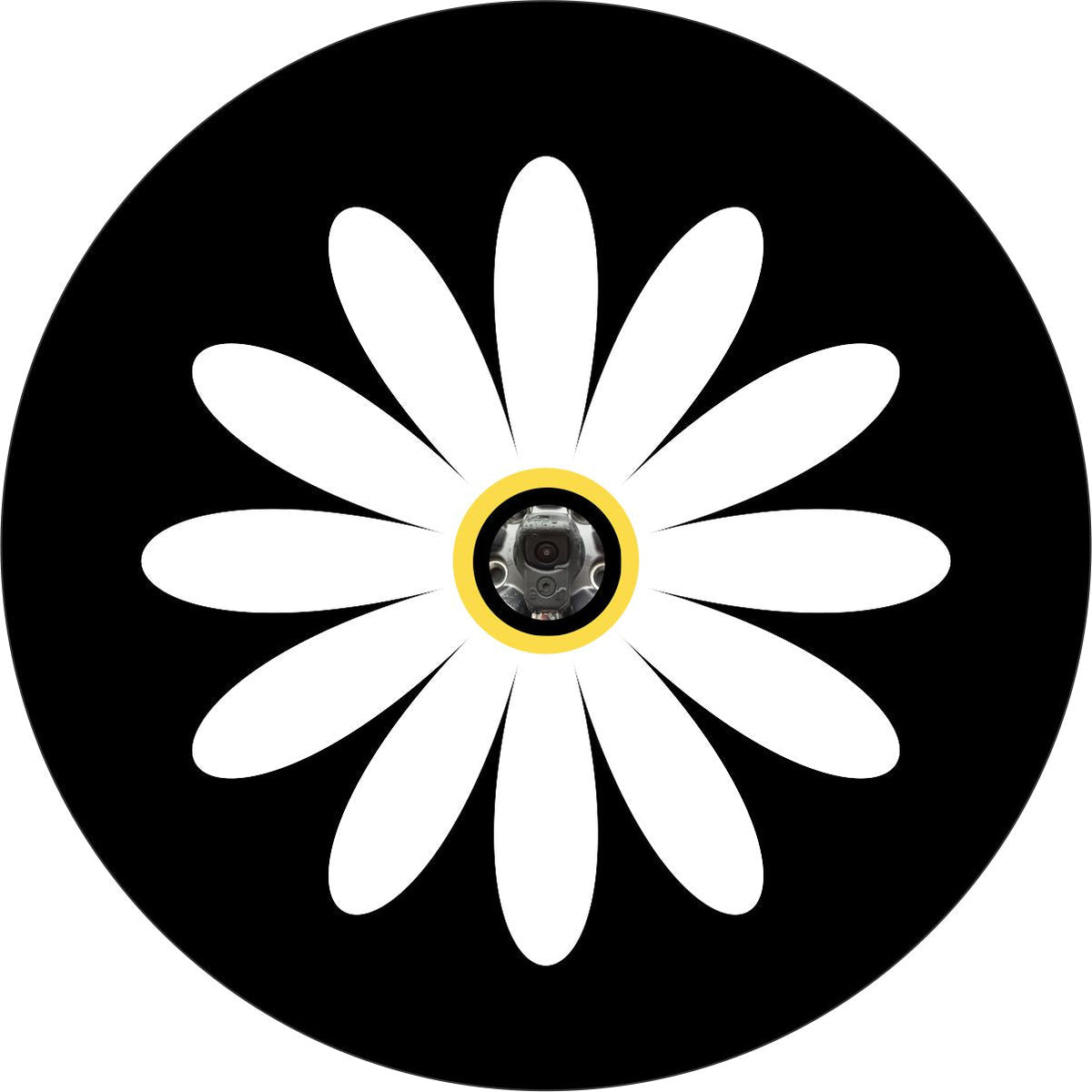 Simple & Plain Daisy Flower Spare Tire Cover For Jeep, Bronco, RV, Van, Camper, & More-duckduckjeep-offroad-wrangler-gladiator-3d-jeep duck-custom duck-Jeep-The Quacktory-Fun Jeep Ducks-Ducks4Jeep