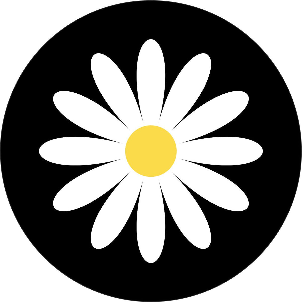 Simple & Plain Daisy Flower Spare Tire Cover For Jeep, Bronco, RV, Van, Camper, & More-duckduckjeep-offroad-wrangler-gladiator-3d-jeep duck-custom duck-Jeep-The Quacktory-Fun Jeep Ducks-Ducks4Jeep