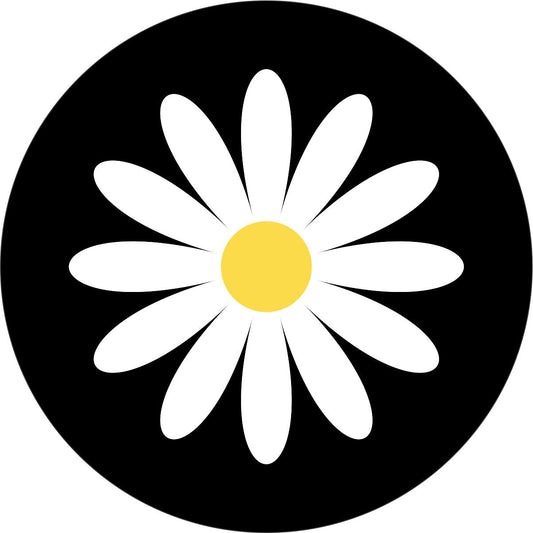Simple & Plain Daisy Flower Spare Tire Cover For Jeep, Bronco, RV, Van, Camper, & More-duckduckjeep-offroad-wrangler-gladiator-3d-jeep duck-custom duck-Jeep-The Quacktory-Fun Jeep Ducks-Ducks4Jeep