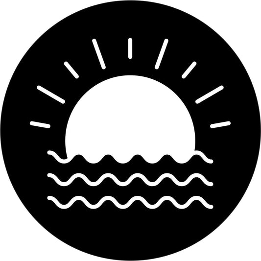 Simple Sun Setting on Water Spare Tire Cover - Jeep, Bronco, RV, Van, Camper, Trailer, FJ Cruiser, & More-duckduckjeep-offroad-wrangler-gladiator-3d-jeep duck-custom duck-Jeep-The Quacktory-Fun Jeep Ducks-Ducks4Jeep