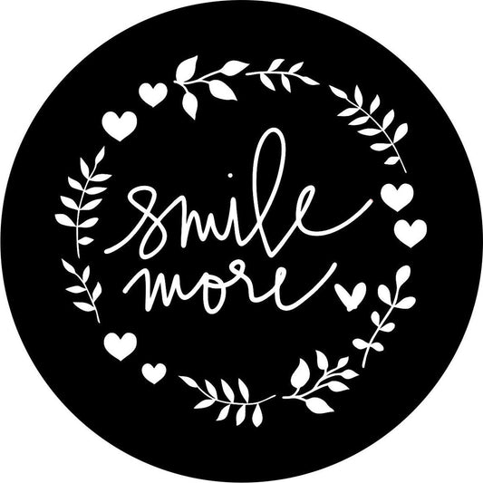Smile More Floral Wreath Spare Tire Cover-duckduckjeep-offroad-wrangler-gladiator-3d-jeep duck-custom duck-Jeep-The Quacktory-Fun Jeep Ducks-Ducks4Jeep