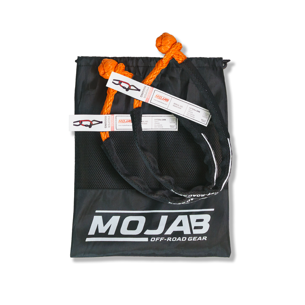 Soft Shackle 1/4'' x 24'' with sleeve and bag (Set of 2 Shackles) (Lifetime Warranty)-duckduckjeep-offroad-wrangler-gladiator-3d-jeep duck-custom duck-Jeep-The Quacktory-Fun Jeep Ducks-Ducks4Jeep
