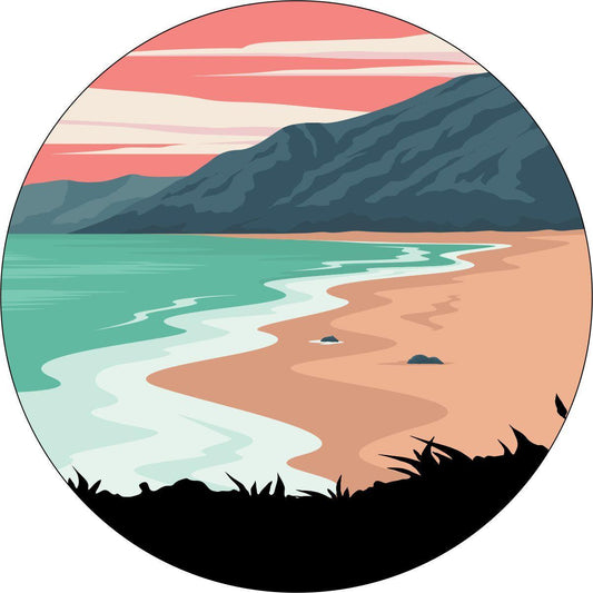 Somewhere on a Beach Spare Tire Cover-duckduckjeep-offroad-wrangler-gladiator-3d-jeep duck-custom duck-Jeep-The Quacktory-Fun Jeep Ducks-Ducks4Jeep