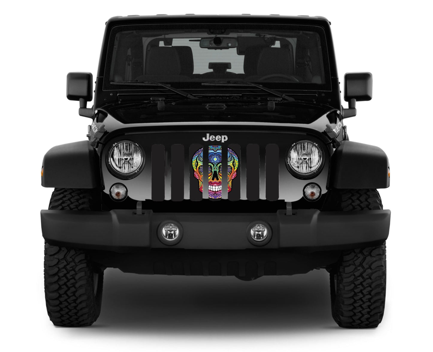 Platinum Sugar Skull Rainbow Grille Insert