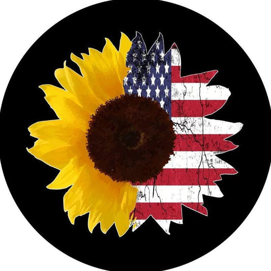 Sunflower + Half American Flag-duckduckjeep-offroad-wrangler-gladiator-3d-jeep duck-custom duck-Jeep-The Quacktory-Fun Jeep Ducks-Ducks4Jeep